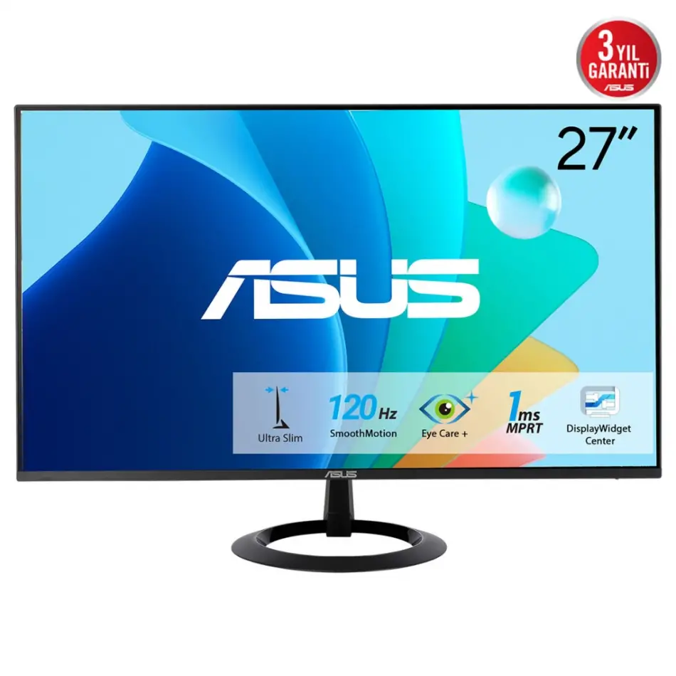 Asus Vz279hg 27 1ms, 120hz, Full Hd, Hdmı, Vga, Ips Led, Çerçevesiz Tasarım, Düşük Mavi Işık, Freesync Gamıng Monitör