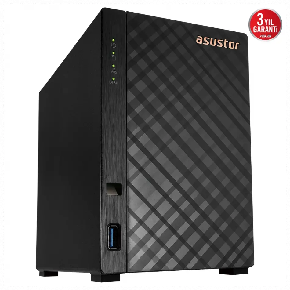 Asustor As1102tl, 1gb Ddr4 Ram, 2 Yuvalı (2x22tb Destek), 1x1gbe Network, Usb 3.2, Usb 2.0, Tower Nas (yedekleme) Cihazı