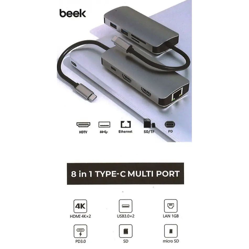 Beek Ba-dck-uc08dh 8li Usb Type-c Docking Station