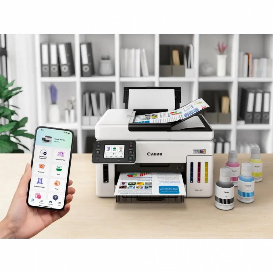Canon Maxıfy Gx6140, Renkli, Mürekkep Mega Tanklı, Yazıcı, Tarayıcı, Wifi, Lan, Duplex, Orijinal Mürekkep
