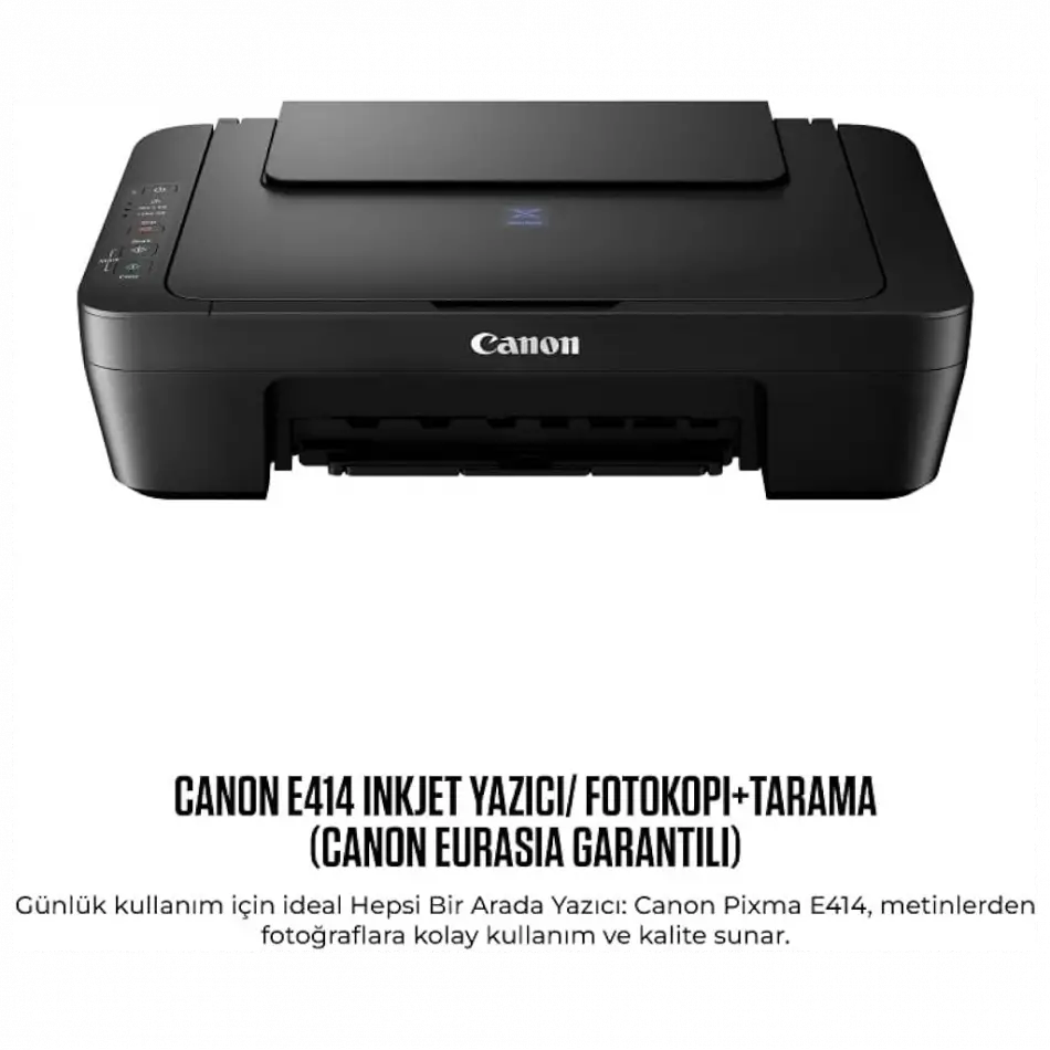 Canon Pıxma E414, Renkli, Kartuşlu, Yazıcı, Tarayıcı, Fotokopi, Usb Orijinal Mürekkep