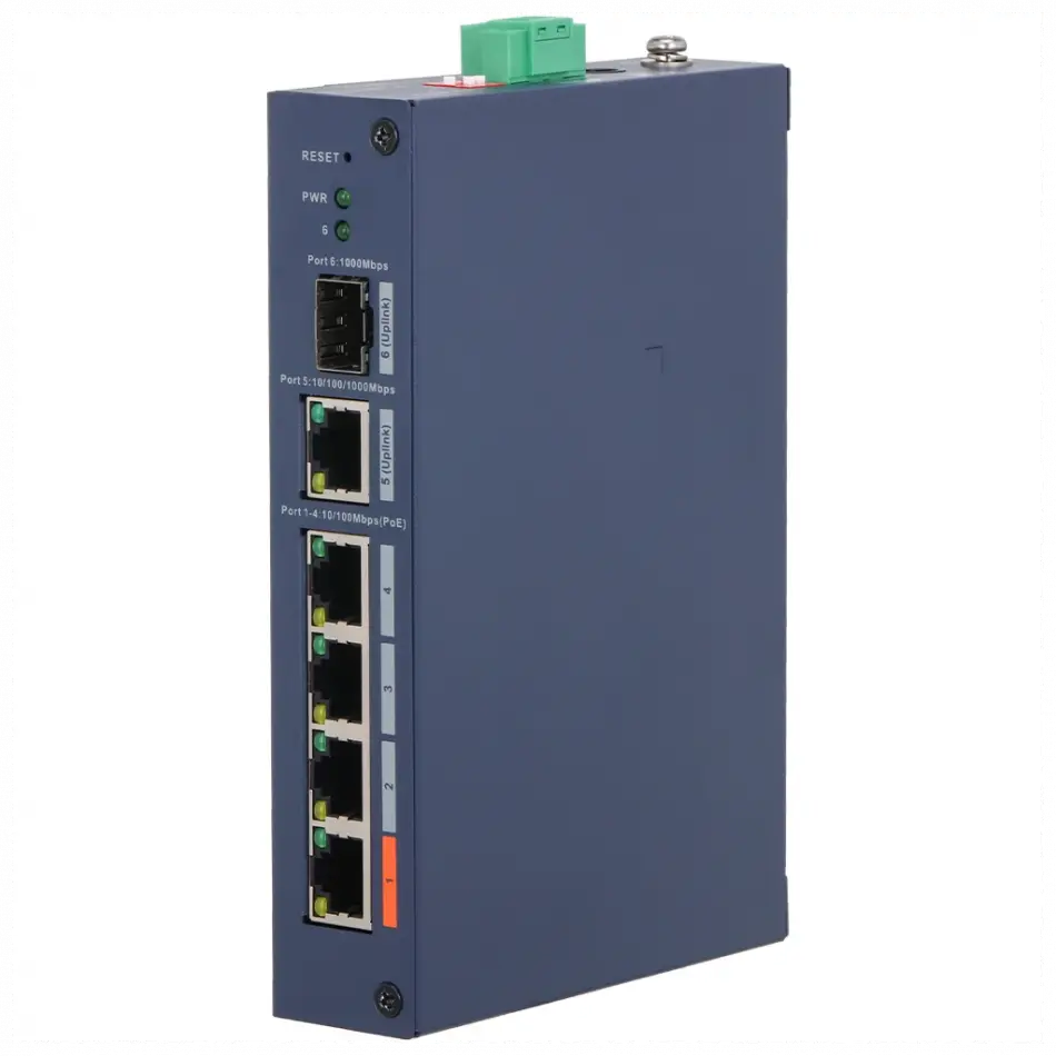 Dahua Chs4106-4et-60, 4 Port, Megabit, Poe, 60w,  1 Port Uplink, 1 Port Sfp, Cloud Yönetilebilir, Switch