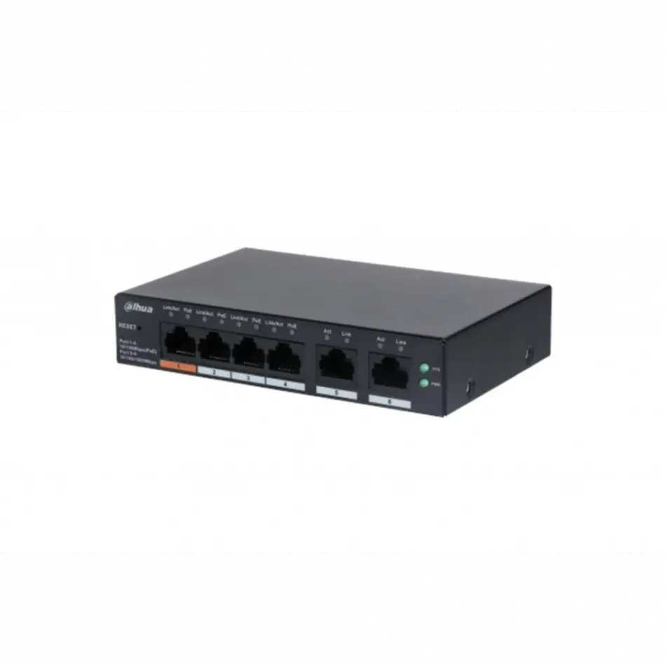 Dahua Cs4006-4et-60, 4 Port, Megabit, Poe 60w, 2 Port Uplink, Cloud Yönetilebilir, Switch