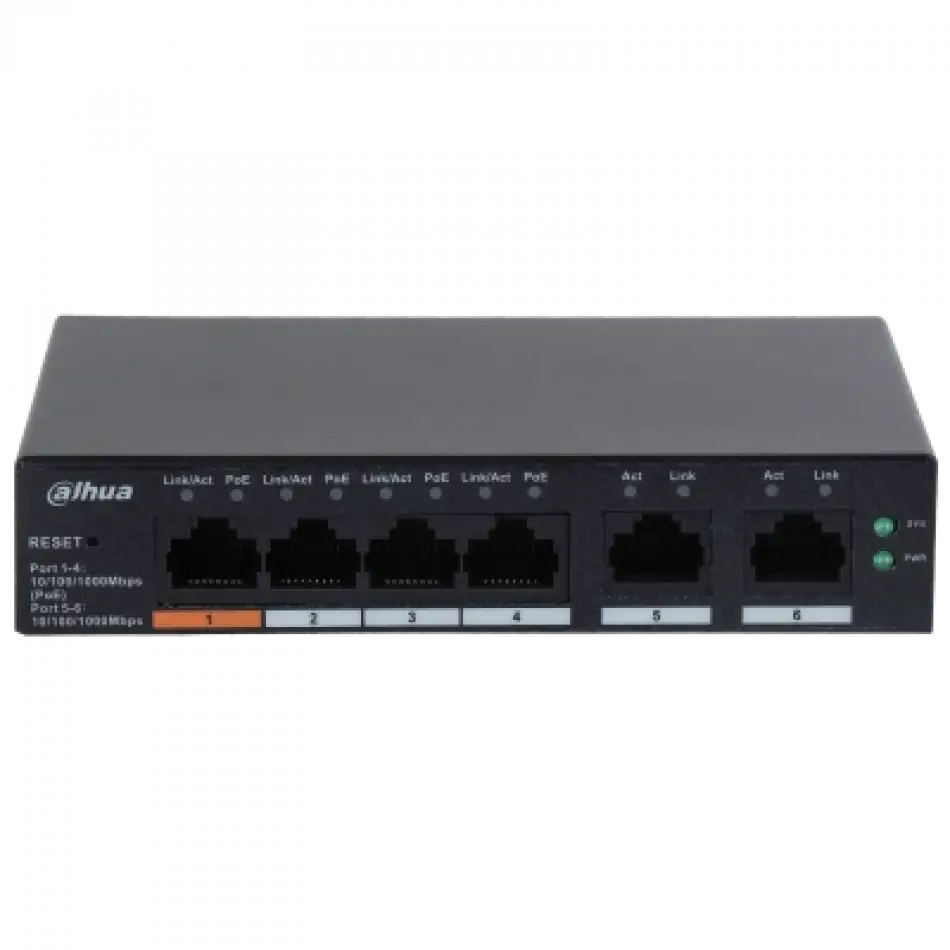 Dahua Cs4006-4gt-60 4 Port 4xge-2xge Yönetilebilir 60w Poe Switch