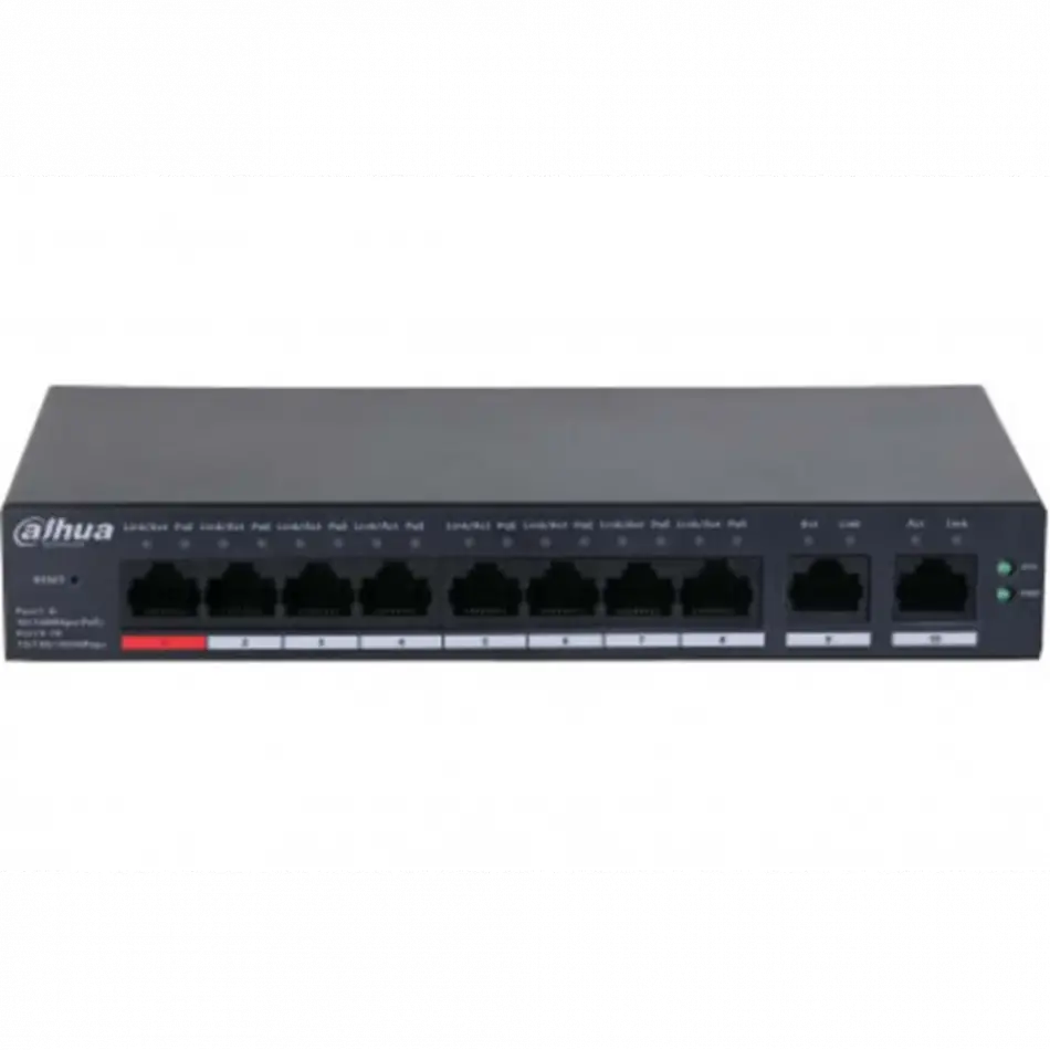 Dahua Cs4010-8gt-110, 8 Port, Gigabit, Poe 110w, 2 Port Uplink, Cloud Yönetilebilir, Switch