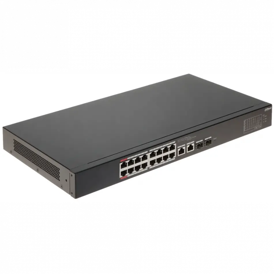 Dahua Cs4218-16et-240, 16port, Megabit, Poe 240w, 2 Port Sfp Gigabit Combo, Cloud Yönetilebilir, Switch