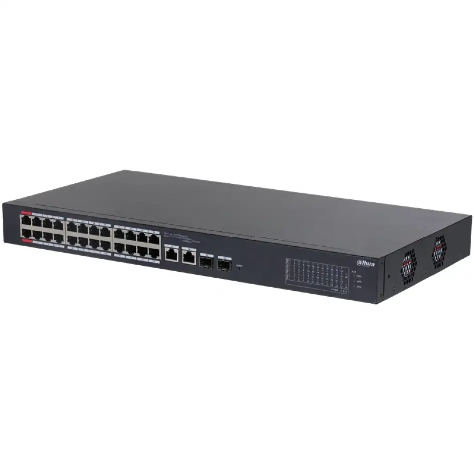 Dahua Cs4226-24et-240 24 Port 10/100 Poe Port + 2xgıgabıt Rj45/2xsfp Combo Yönetilebilir Rackmount Swıtch