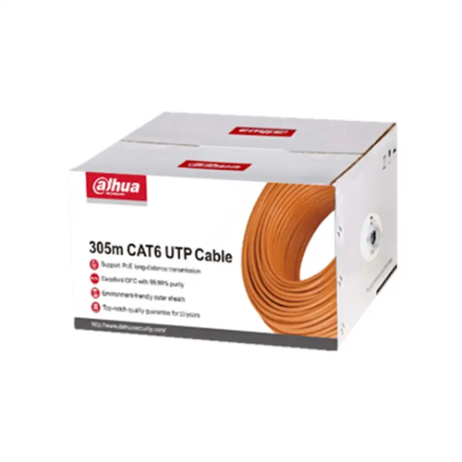 Dahua Dh-pfm920ı-6un-c, Cat6 305m, 24awg 0.53mm, Utp, %100 Bakır, Pvc, Kablo, Turuncu Renk