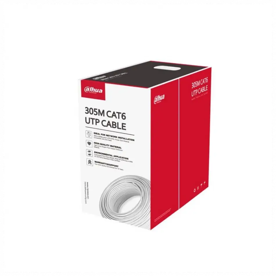 Dahua Dh-pfm923ı-6un-c, Cat6 305m, 24awg 0.53mm, Utp, %100 Bakır, Lszh Halogen Free Kablo, Beyaz Renk