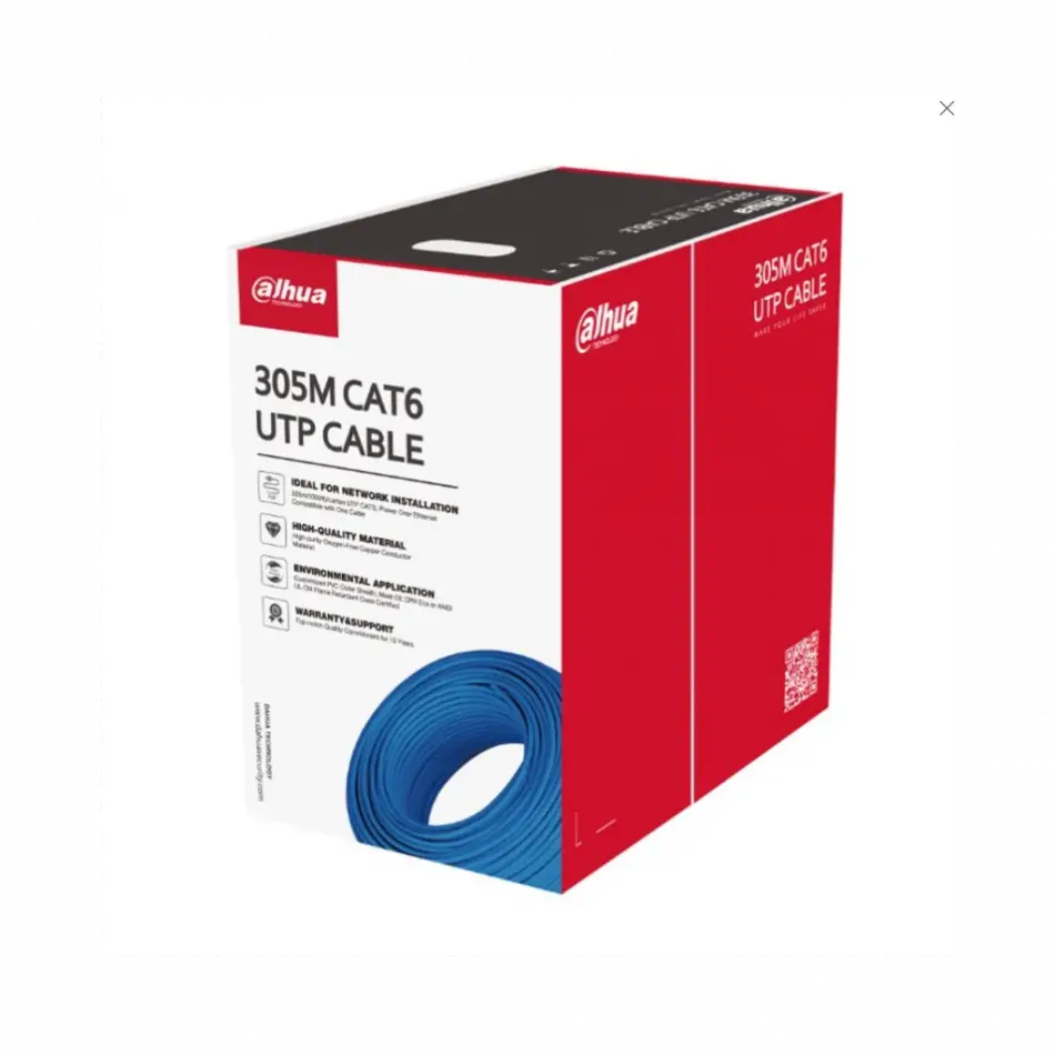 Dahua Dh-pfm923ı-6un-c, Cat6 305m, 24awg 0.53mm, Utp, %100 Bakır, Lszh Halogen Free Kablo, Mavi Renk