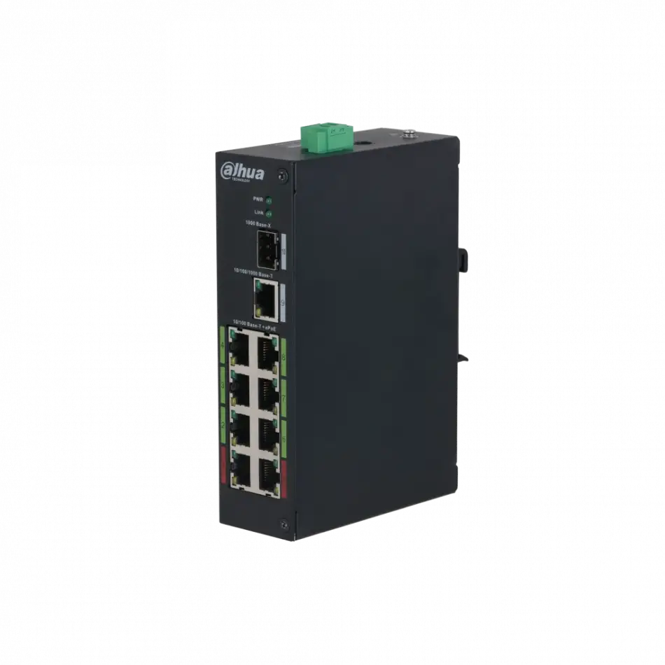 Dahua Lr2110-8et-120, 10port, Megabit, 8 Port Megabit Poe, 120w, 1 Port Gigabit, 1 Port Gigabit Sfp, Endüstriyel, Masaüstü Switch