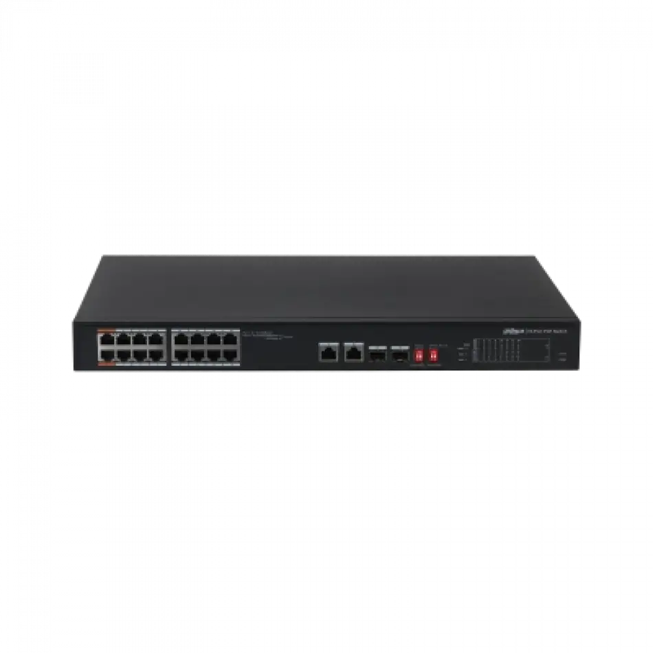 Dahua Pfs3218-16et-135 16 Port 16xfe-2xge-2xge/sfp 135w Yönetilemez Poe Switch