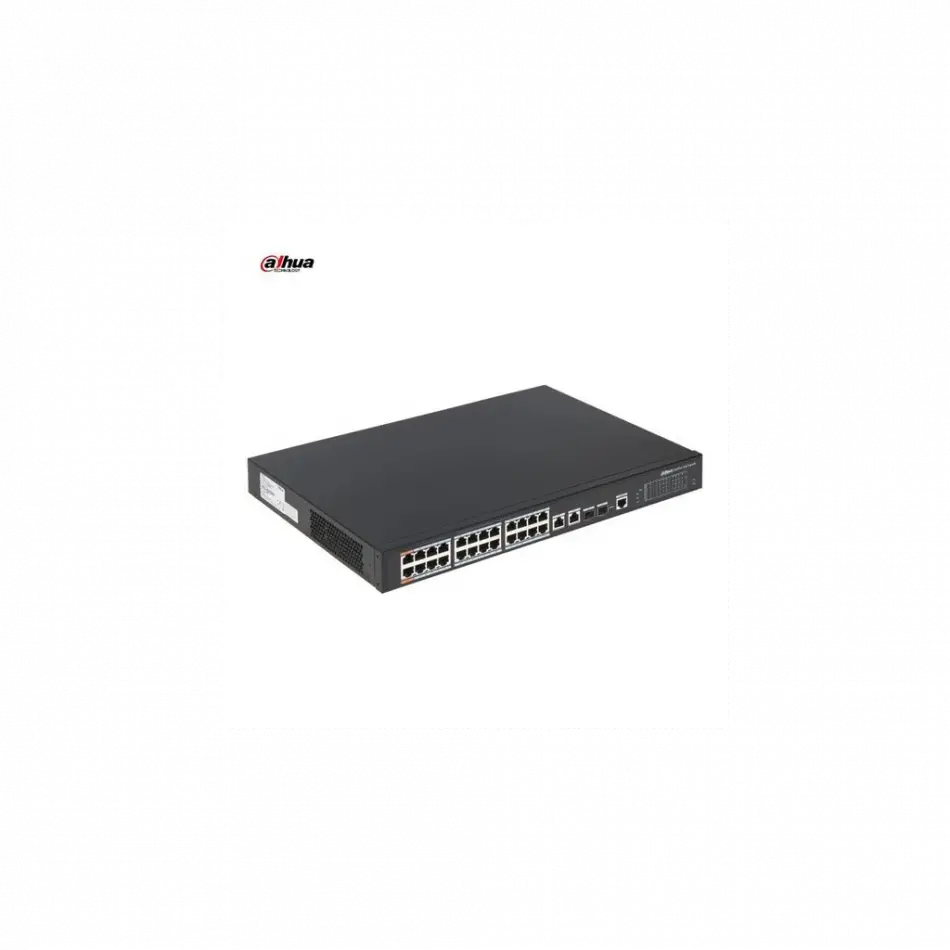 Dahua Pfs3228-24gt-360, 24 Port, Gigabit, Poe 360w, 2 Port Gigabit Uplink, 2 Port Gigabit Combo Sfp, Rack Mount Switch