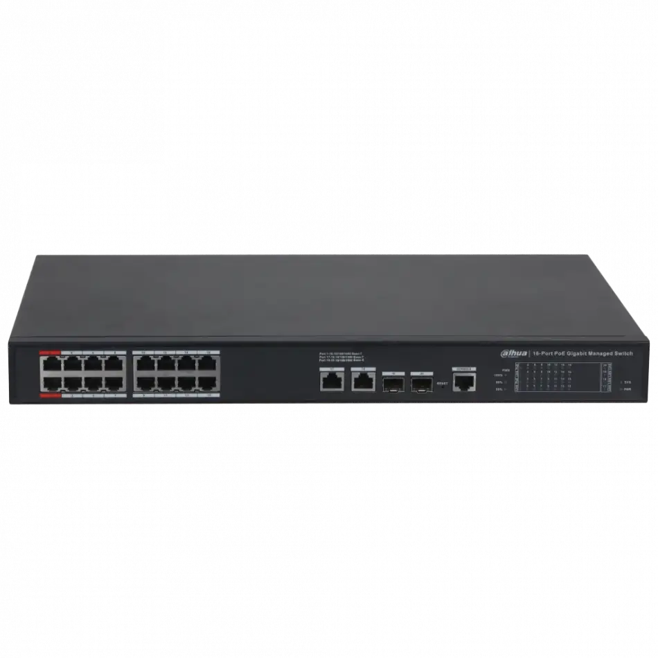 Dahua S4228-24gt-360, 24 Port, Gigabit, Poe 365w, 2 Port Gigabit Uplink, 2 Port Gigabit Combo Sfp,  Longe Range 250mt, Cloud Yönetilebilir, Switch