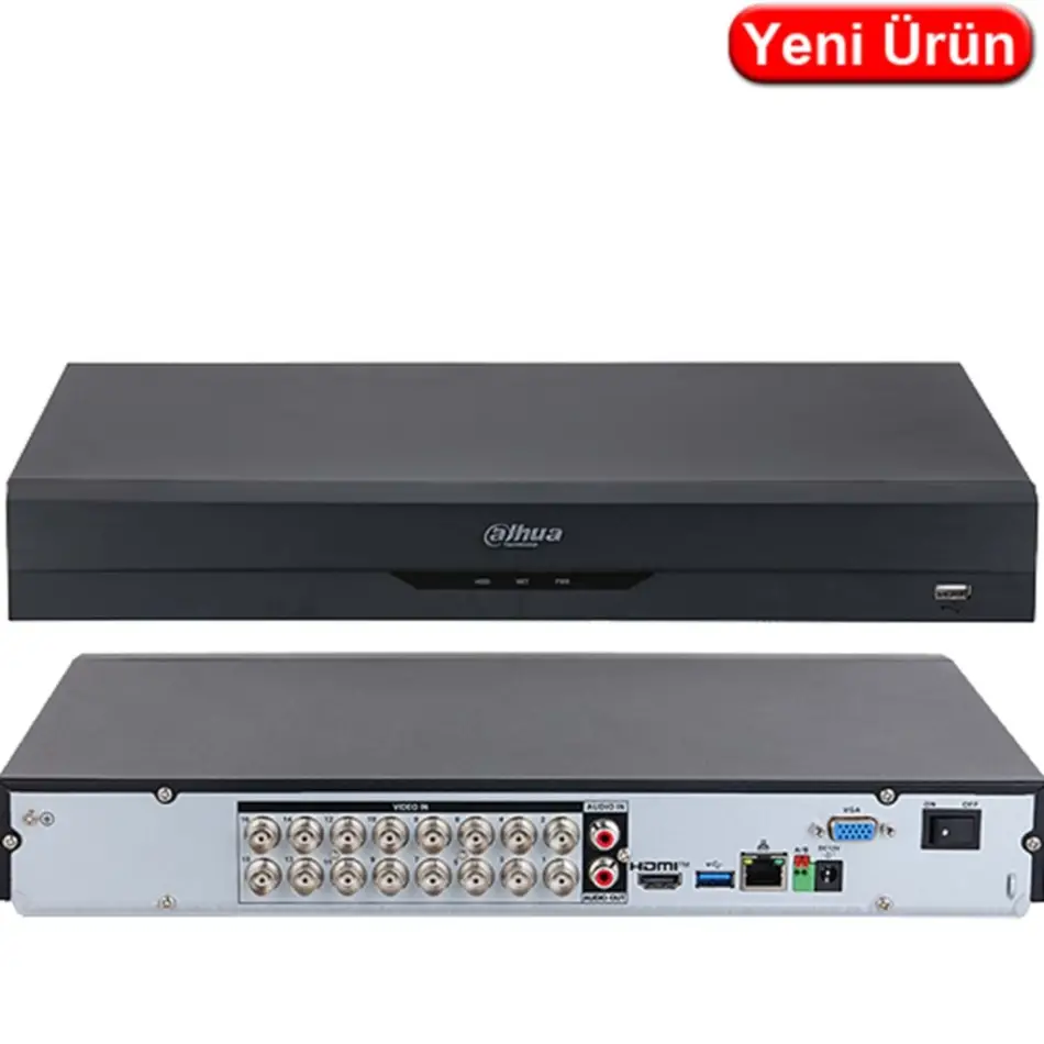 Dahua Xvr5216an-5m-ı3, 16 Kanal, 5mpix H265+, 2 Hdd, 5in1 Dvr Cihazı