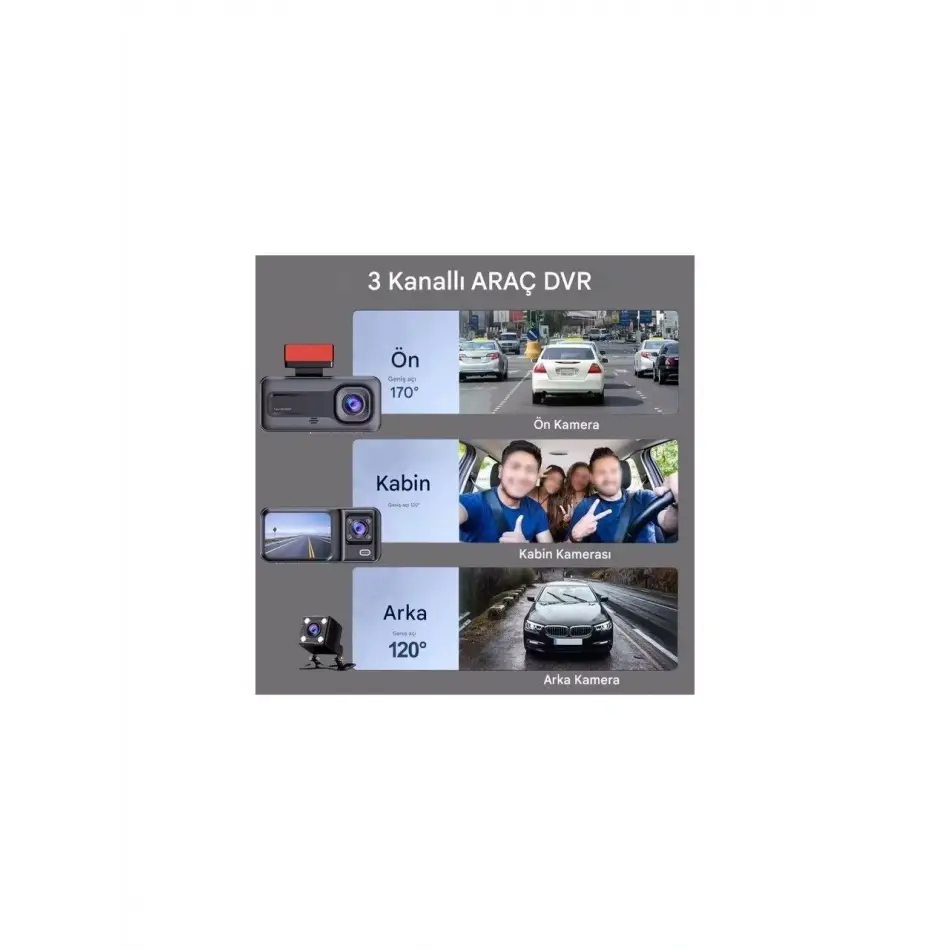 Daytona A98  Black Box Araç İçi Ön+arka+iç Kayıt