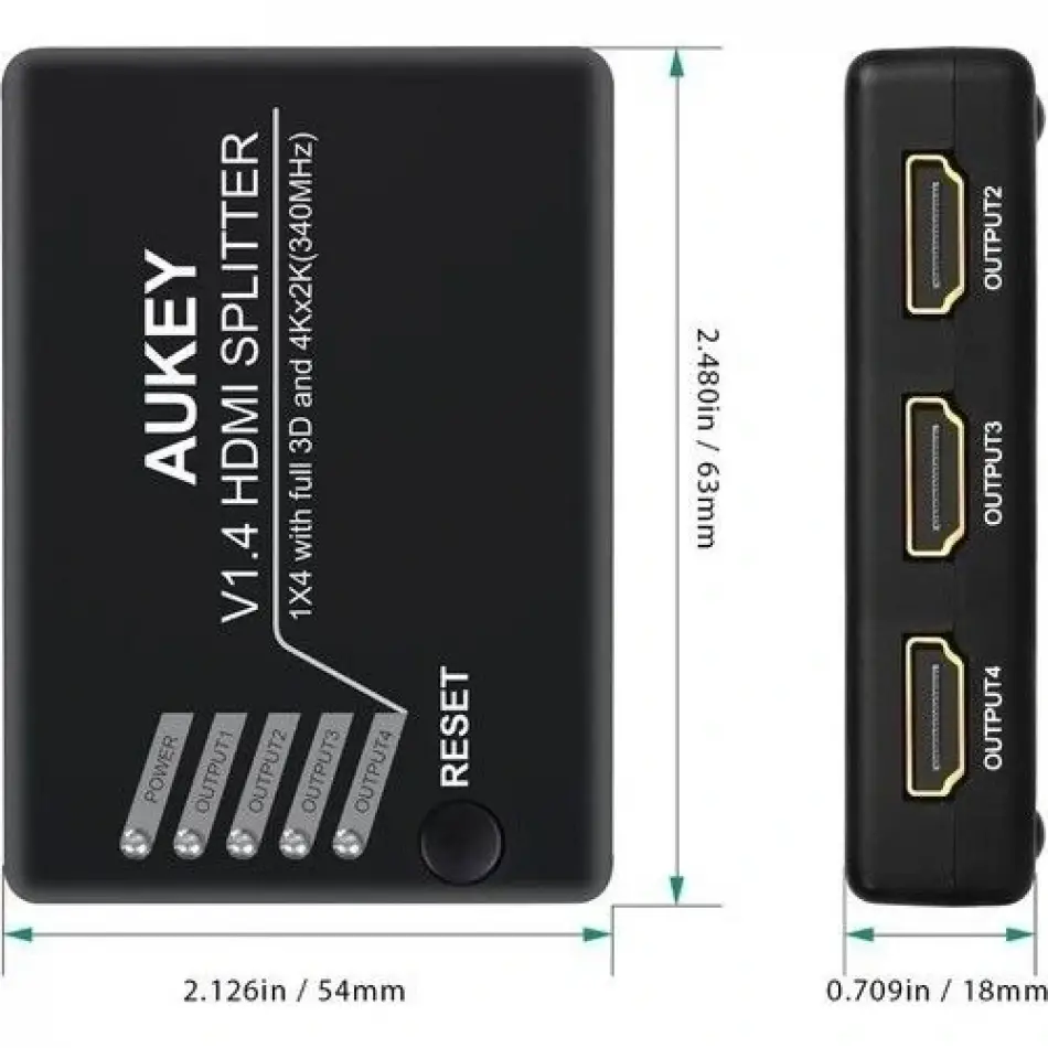Daytona Aukey Ha-h02 4lü Hdmı Çoklayıcı,fhd 4k/3d
