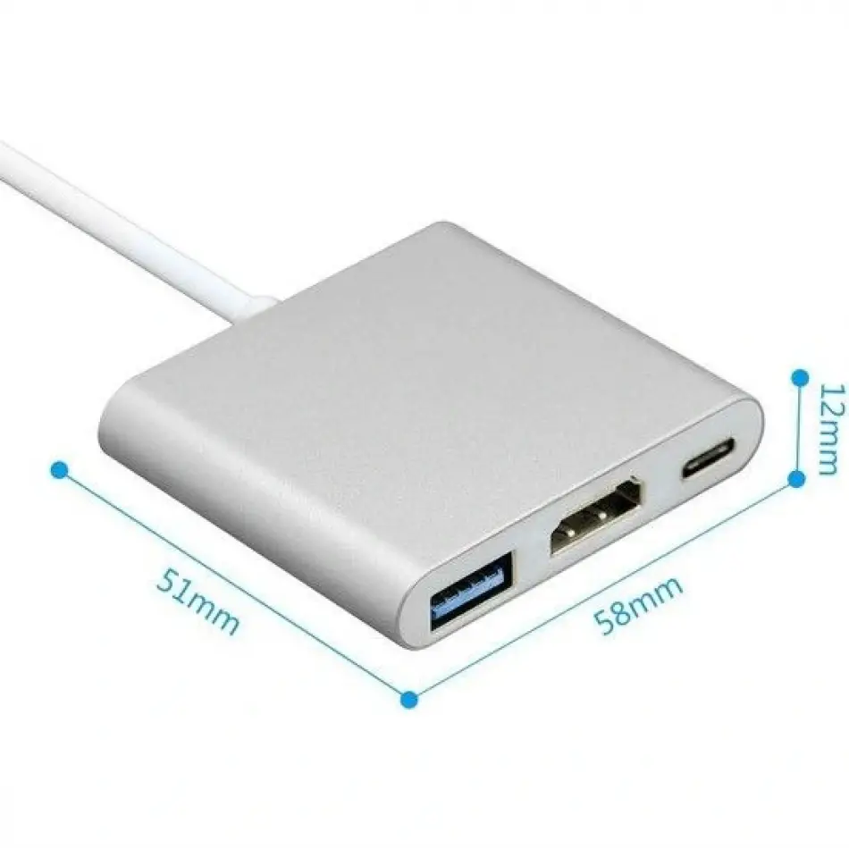 Daytona Fc-01 3lü Usb C Hub=>pd+hdtv+usb Adaptör