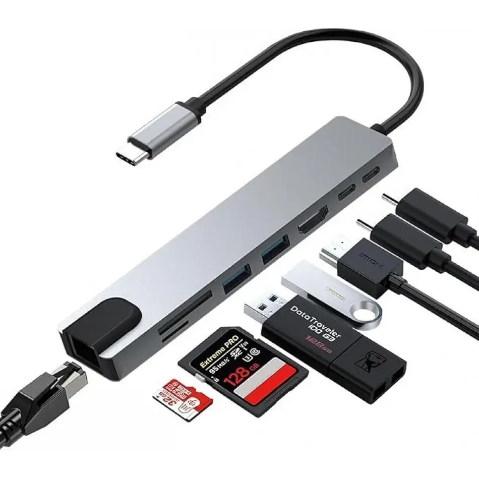 Daytona Fc55 8li Tip-c=>2usb3.0/4khdmı/gigabit Rj