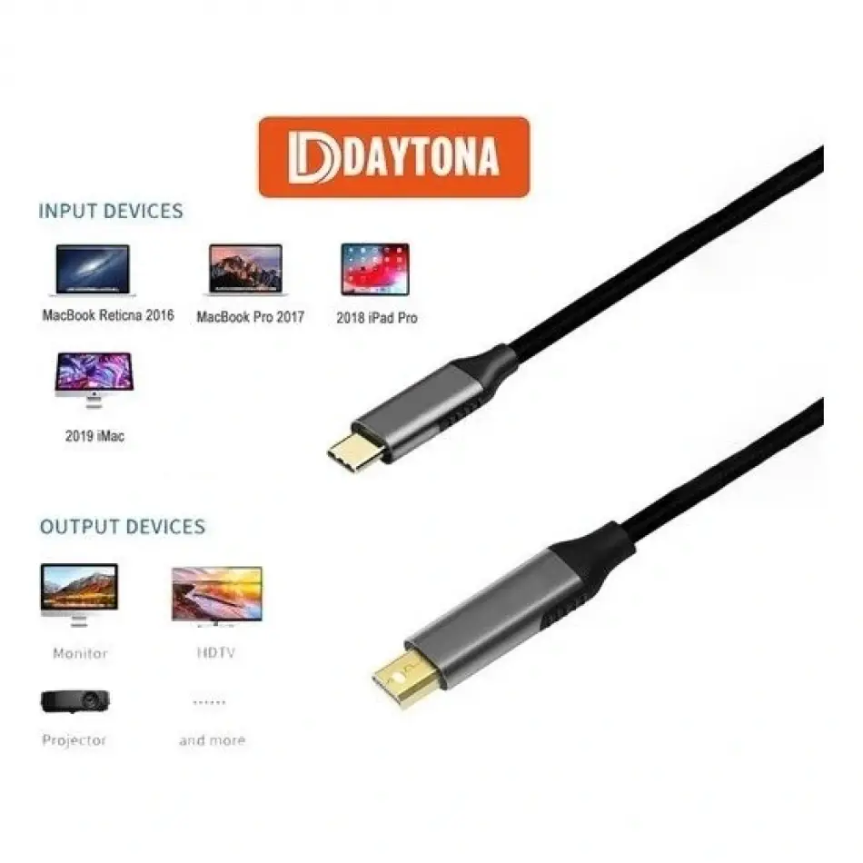 Daytona K-02 Usb Tip-c=>mini Display Port Çevirici
