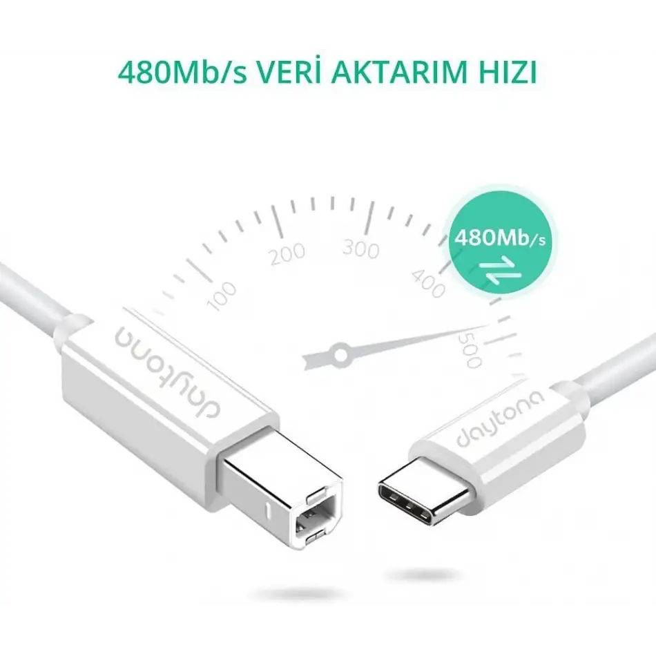 Daytona Tb1-2-1  1m Tip-c =>usb B Çevirci Kablo