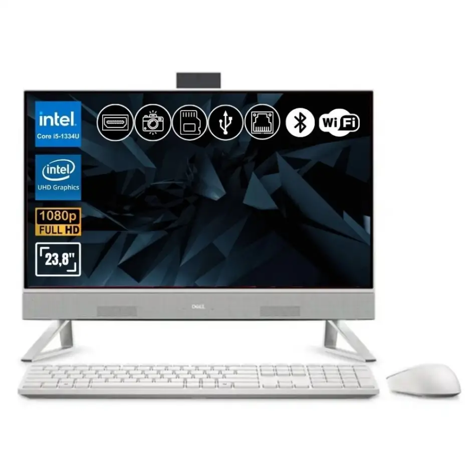 Dell Aıo 24 Ec242501020ubu, İ5-1334u, 23,8  Fhd Ekran, 16gb Ddr5 Ram, 512gb Ssd, Wi-fi, Type-c, Paylaşımlı Ekran Kartı, Free Dos, All In One Pc