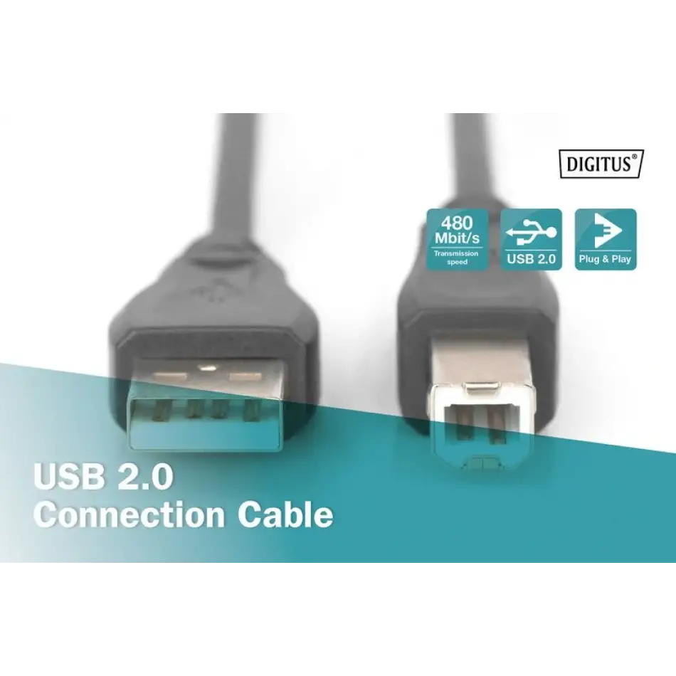 Digitus Ak-300105-050-s 5m Usb2,0 Ae/be Siyah Kabl