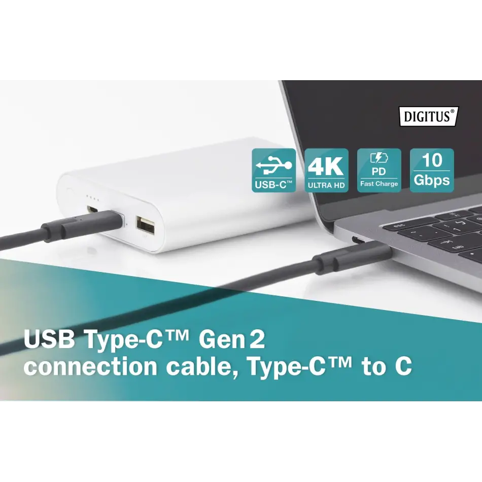 Digitus Ak-300139-010-s 1m Usb Tip-c E/e Gen2,5a,