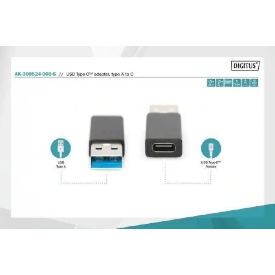 Digitus Ak-300524-000-s Usb3.0 Tip A(e)<=>usb3.0 T