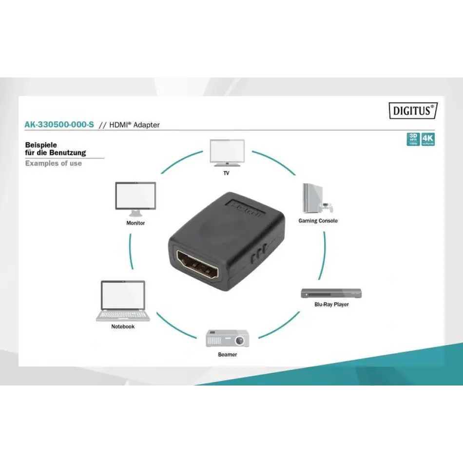 Digitus Ak-330500-000-s Hdmı A  (19p)dişi<=>hdmı A