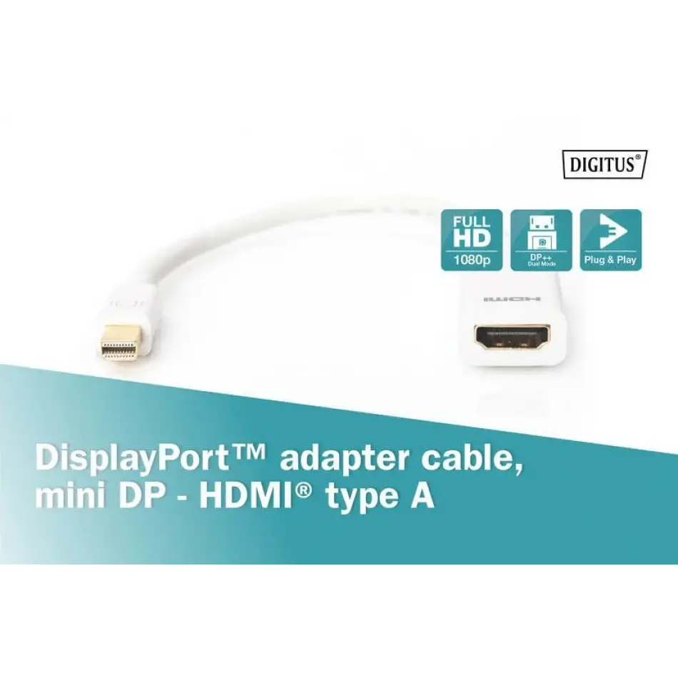 Digitus Ak-340404-001-w 15cm Mini Dp(e)<=>hdmı A(d