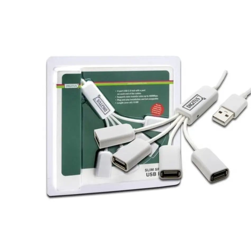 Digitus Da-70216 Usb2.0 4lü Kablo Şeklinde Beyaz
