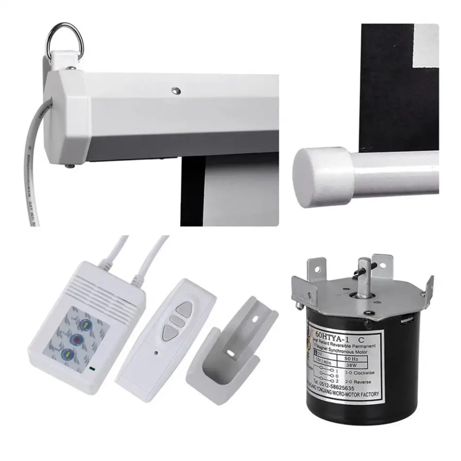 Everest Epp-200, 200x200, Motorlu, Projeksiyon Perdesi, Uzaktan Kumandalı, Arkası Siyah Fonlu, Duvar Ve Tavana Asılabilir