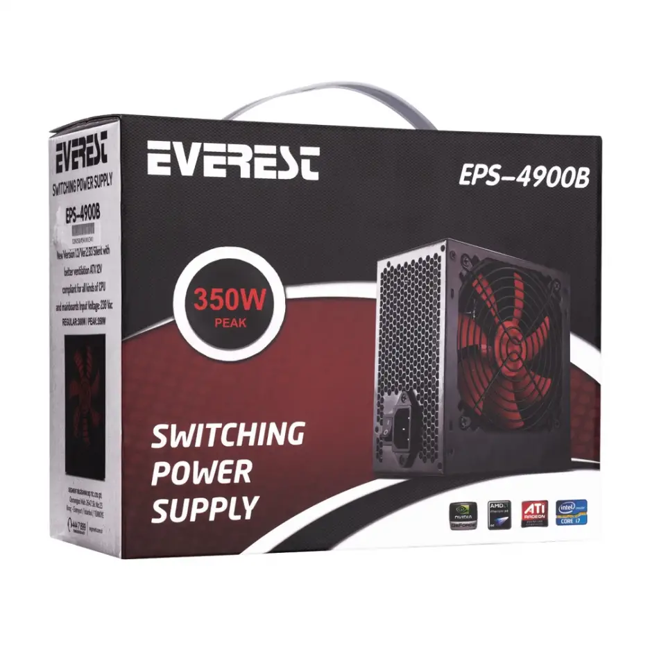 Everest Eps-4900b, 350w Peak, 12cm Fan, Atx, Power Supply (psu)