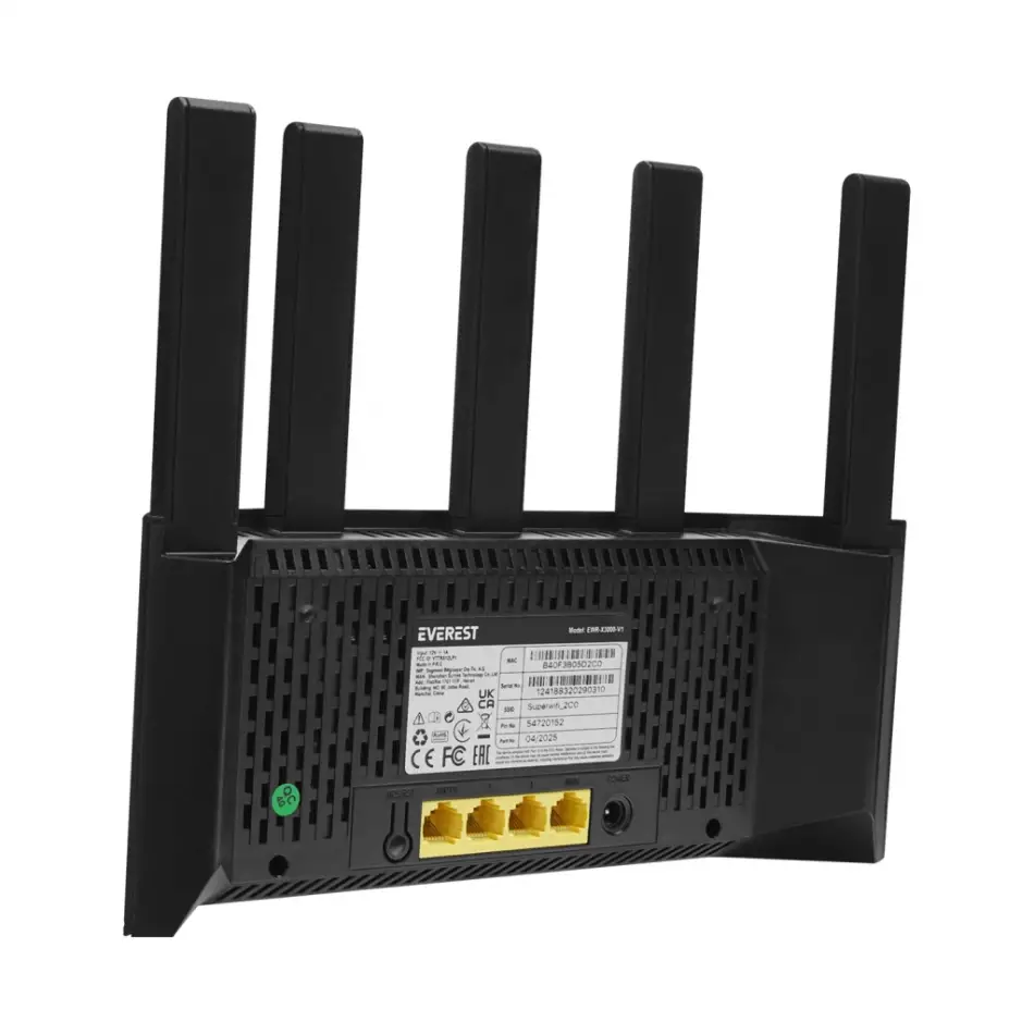 Everest Ewr-x3000-v1, 3000mbps, Dualband, Wifi 6, 4port, 1port Wan, Masaüstü, Wısp, Repeater, Router, Access Point