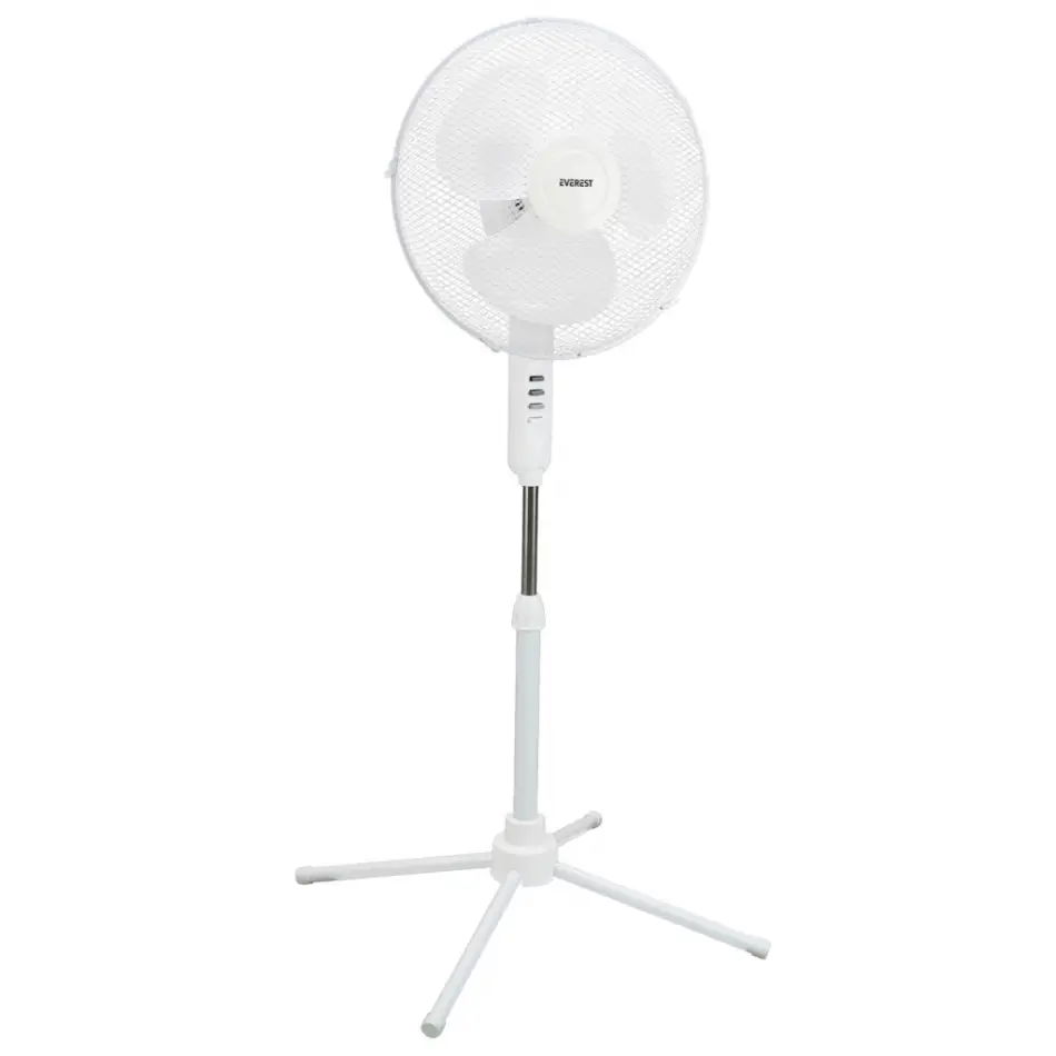 Everest Fan10, Beyaz, Ecowind, 3 Kademeli Hız, 40cm 3 Kanat Pervane Ve Çerçeve, 45w, Otomatik Salınım, Yükseklik Ayarlı Vantilatör