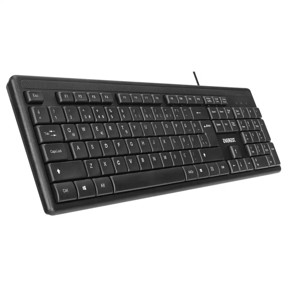 Everest Kb-1002, Usb Kablolu, Türkçe Q, Standart Klavye (siyah)