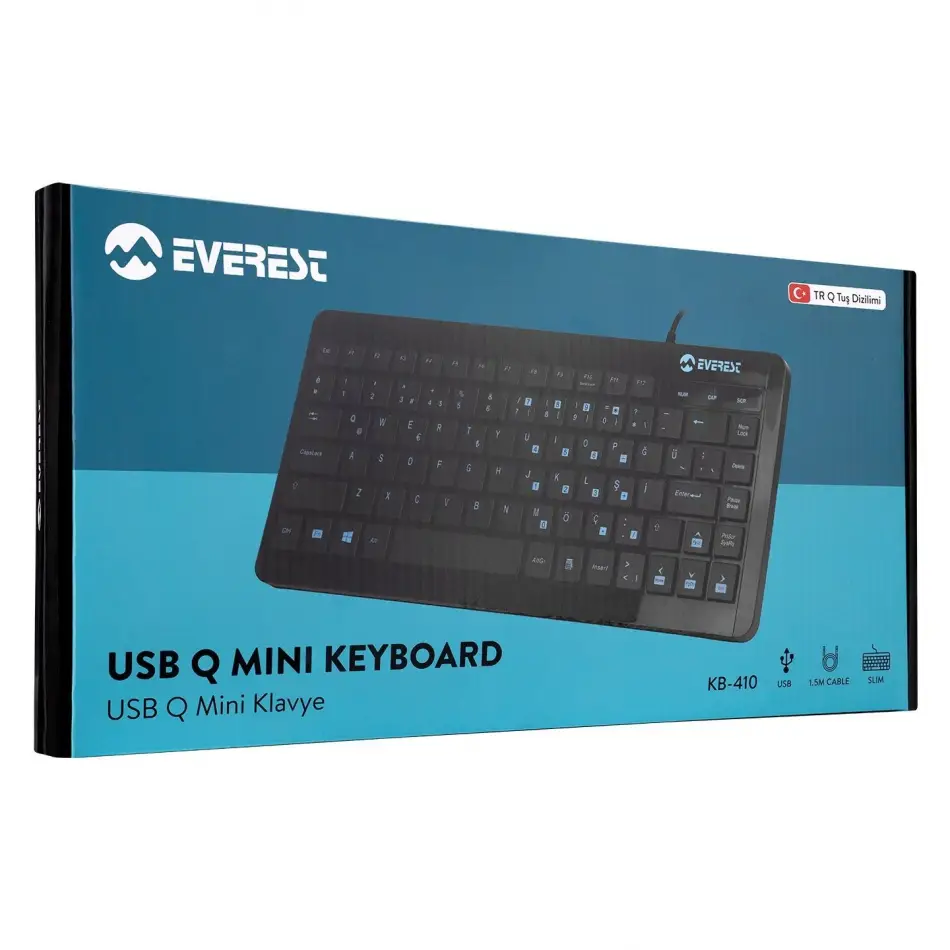 Everest Kb-410  Q Usb Mini Siyah Klavye