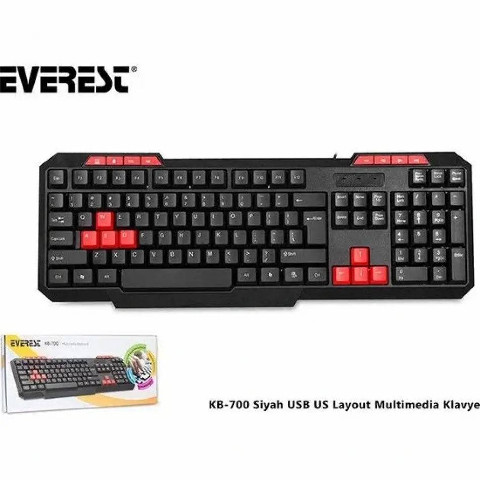 Everest Kb-700 Q Usb Multi Media Siyah Klavye