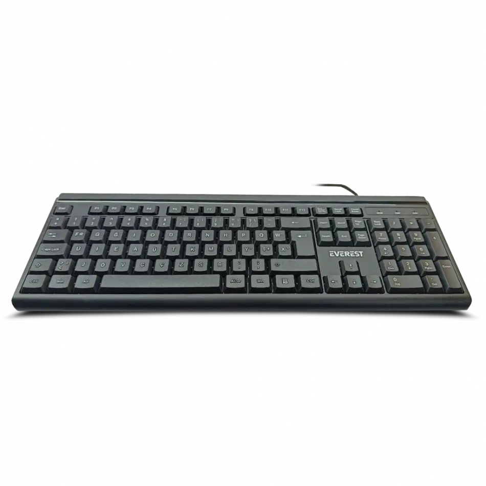 Everest Kb-741f, Usb Kablolu, Türkçe F,  2 Metre Bakır Kablolu, Standart Klavye (siyah)