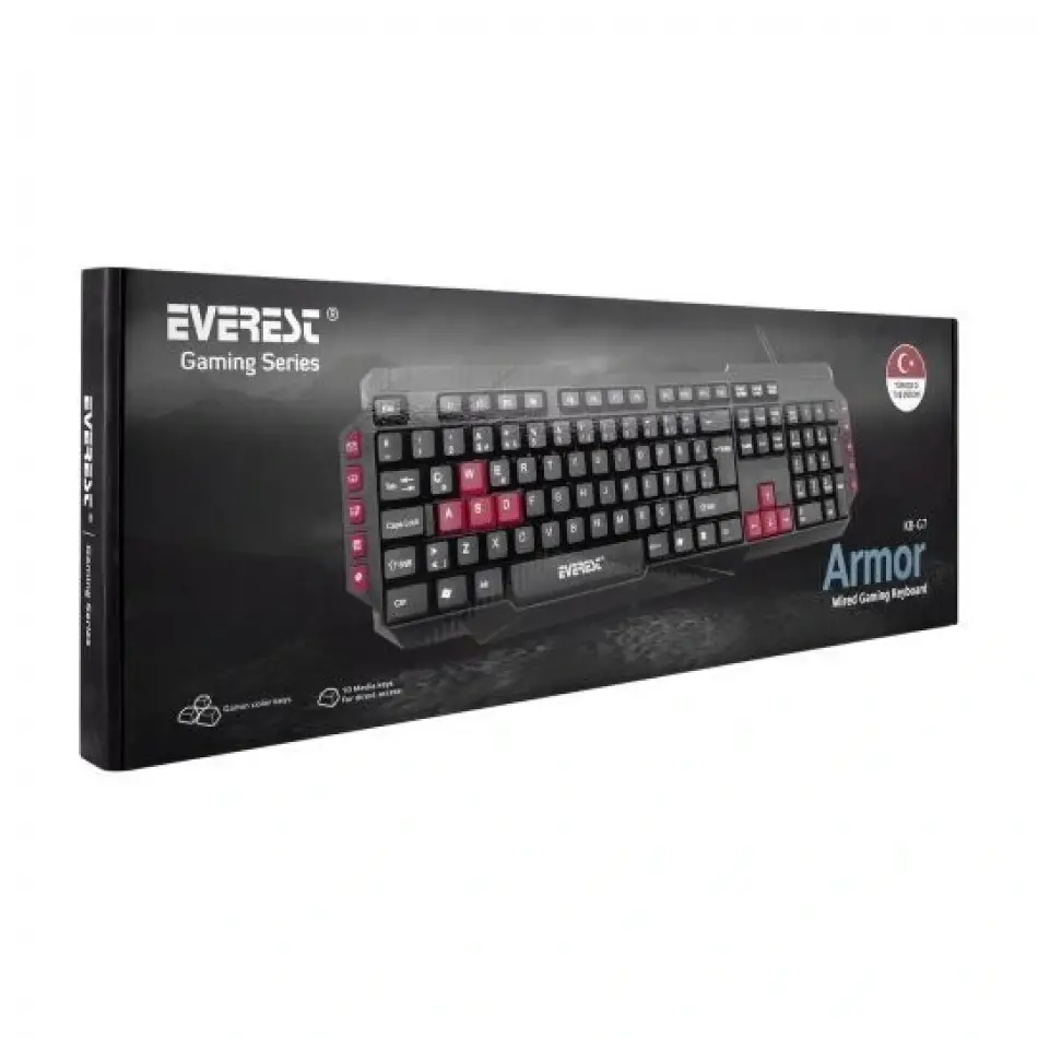 Everest Kb-g7 Armor Q Usb Siyah Oyuncu Klavye