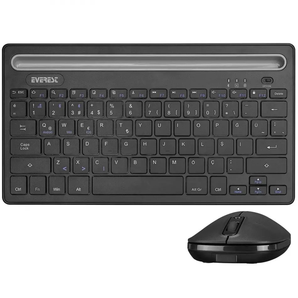Everest Km-bt803 Bluetooth&kablosuz Siyah Q Klavye