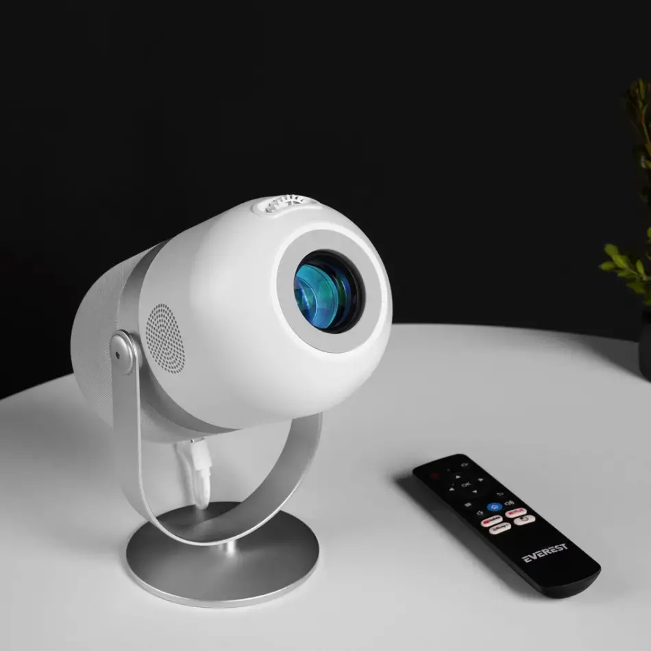 Everest Pj09, 150 Led Lümen, 1280x720, 1xtype-c, 1xhdmı, 1xusb, Wifi, Bluetooth, 50.000 Saat Led Ömrü, 3w Speaker, Android 9.0, Full Hd Projeksiyon Cihazı