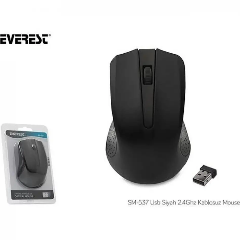 Everest Sm-537 Kablosuz Usb Sıyah 2.4ghz Mouse