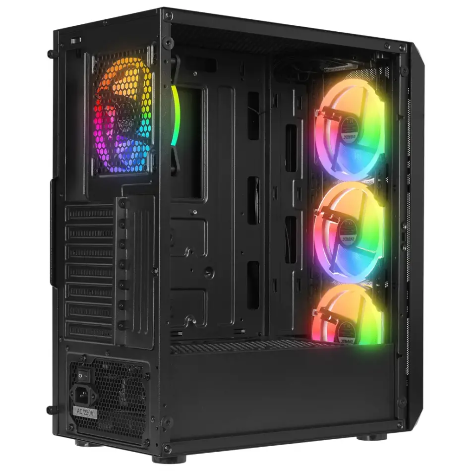 Everest X-racer, Mesh, 600w (peak), 4x12cm Rgb Fan, Temperli Cam Yan Panel, Atx, Gamıng Kasa