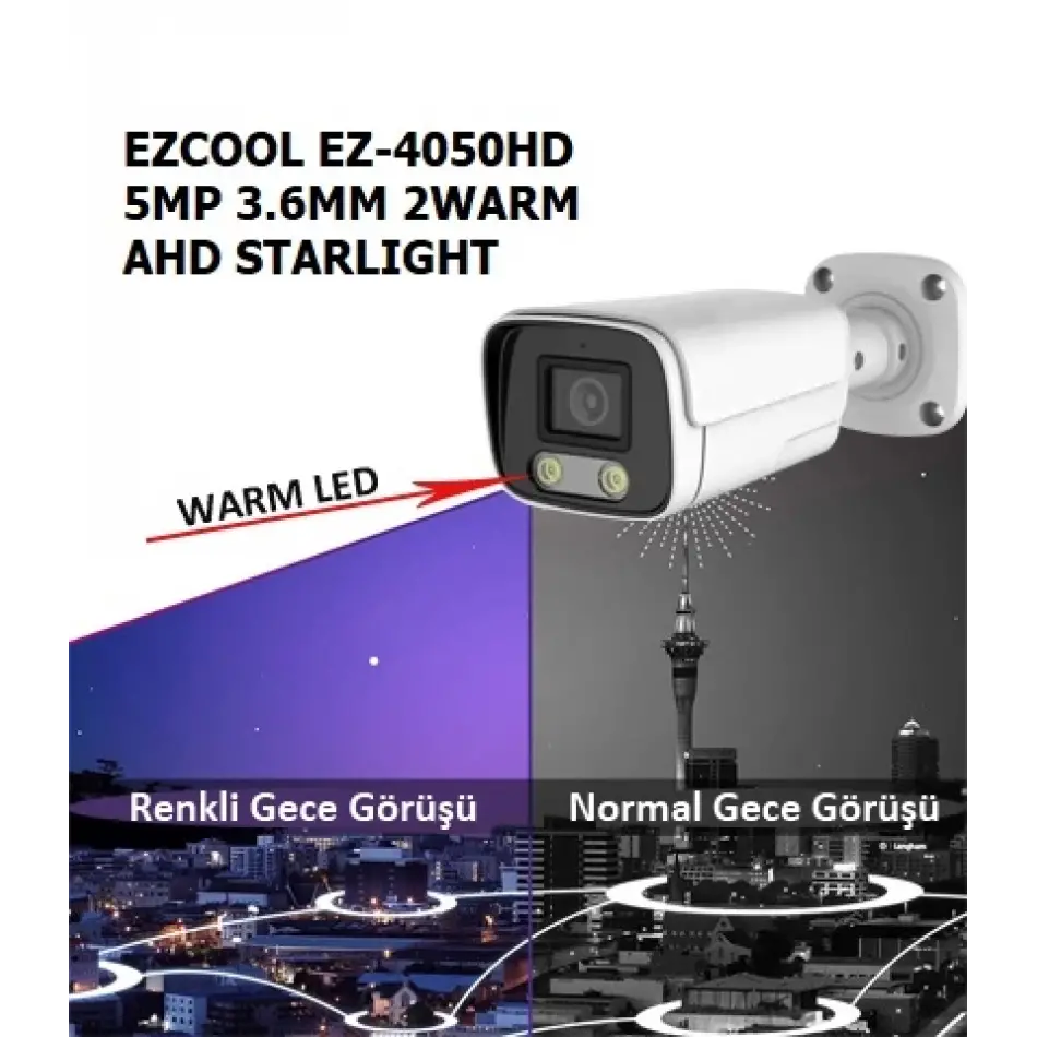 Ezcool Ez-4050hd 5mp 3.6mm Fullcolor Ahd Bullet Kamera