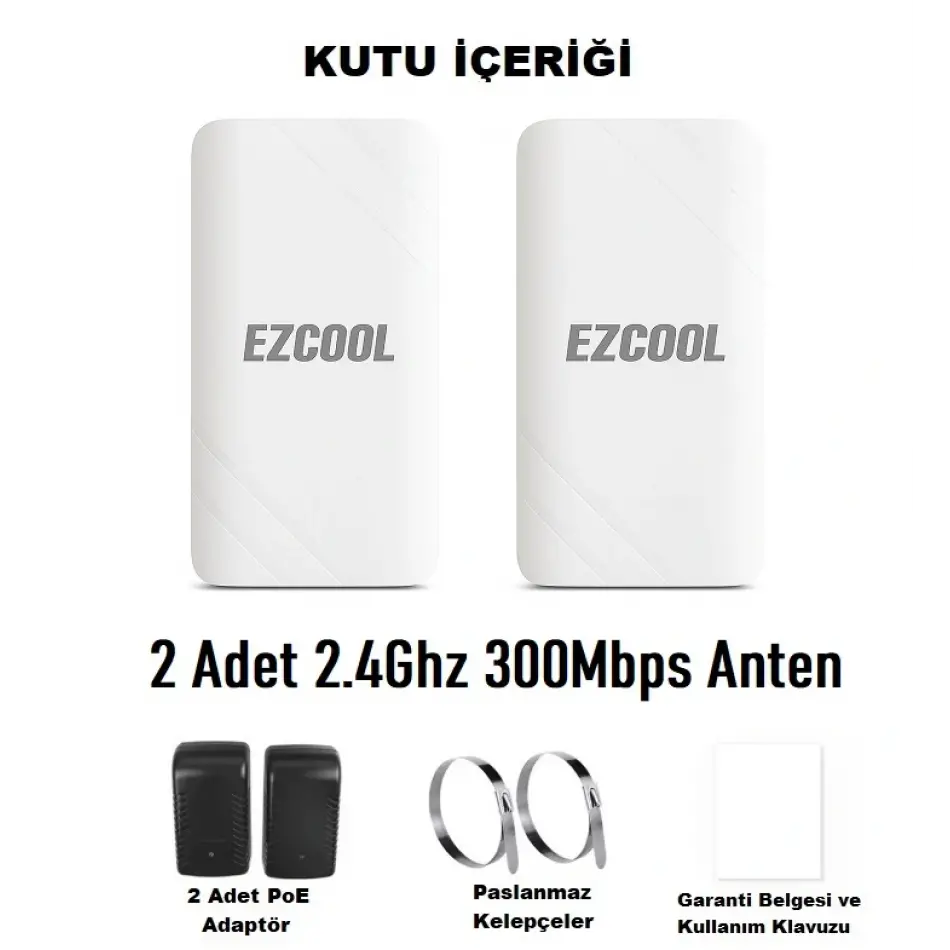 Ezcool Ez-w240an Dış Ortam (2.4ghz 300mbps 1km) Access Point