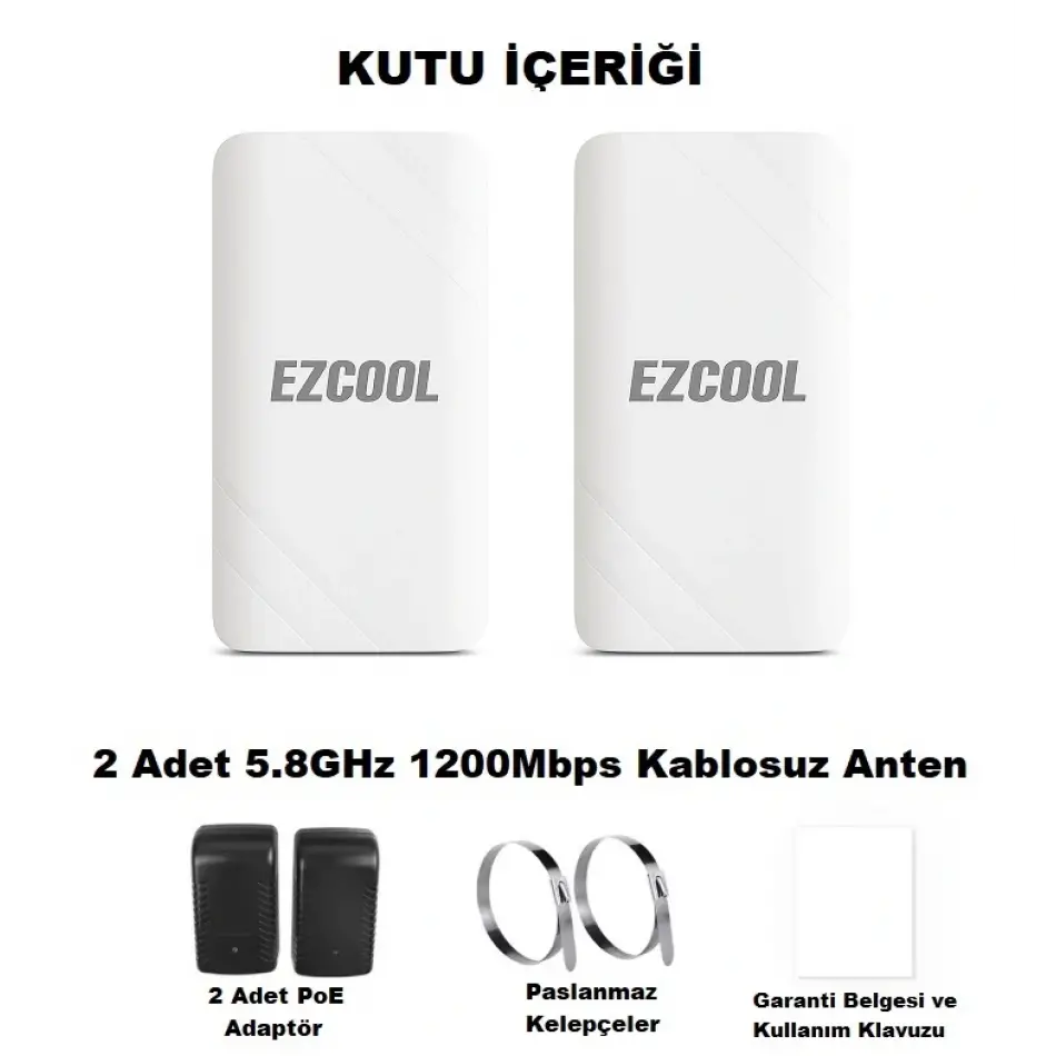 Ezcool Ez-w580an Dış Ortam (5.8ghz 1200mbps 1km) Access Point
