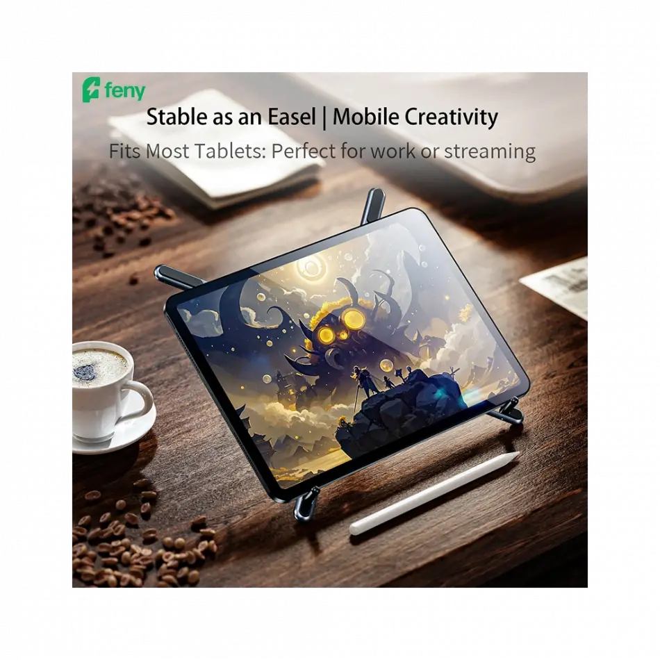 Feny Fn-ms10, Magsafe, Dönebilen, Ayarlanabilir, Taşınabilir, Katlanır, Telefon-tablet-notebook Uyumlu, 8 Kademeli Ayarlanabilir Yükseklik, Alüminyum Stand
