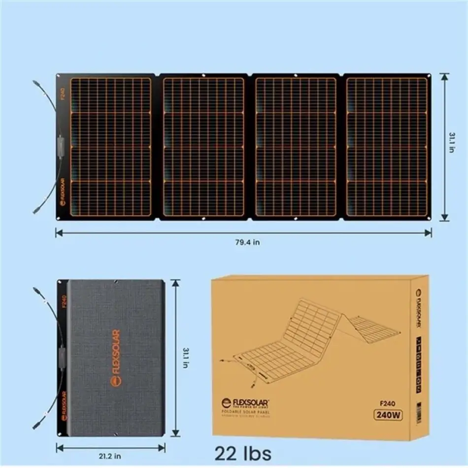 Flexsolar F240 Taşınabilir Güneş Paneli 240w